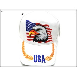 1303-09 Law & Order Cap "EAGLE"WHITE