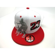 1402-07 MJ DRIBBLING SNAP BACK WHT/RED