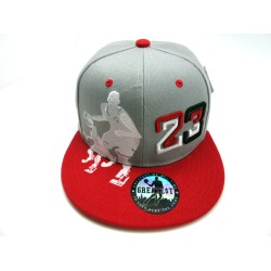 1402-07 MJ DRIBBLING SNAP BACK GRY/RED