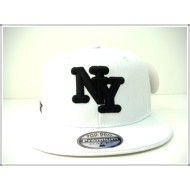 1404-06 SALE 3 Logo Fitted "New York" WHT/BLK