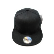 1404-05 Plain Snapback BLACK