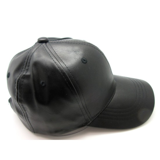 1607-03 PLAIN PU LEATHER BASEBALL CAP GOLD