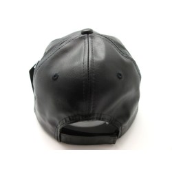 1607-03 PLAIN PU LEATHER BASEBALL CAP BURGUNDY