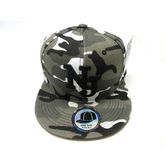 2007-09 2LOGO SOLID SNAP BACK NEW JERSEY BK.CAM/BK