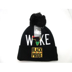 BLACK HISTORY KNIT HAT 2008-04 WOKE BK/BK