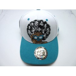 2103-20 WOMENS SNAP BACK "MY ROOTS" WHT/SKY