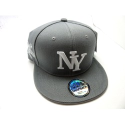 1404-06 3 Logo Fitted "New York"  GREY/WHITE 