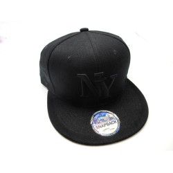 1404-06 3 Logo Fitted "New York"  BK/BK  