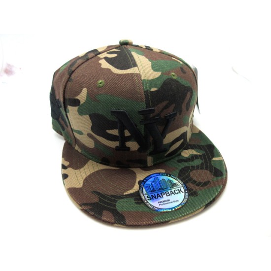 1404-06 3 Logo Fitted "New York"  G CAMO/BK  