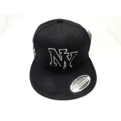 1404-06 3 Logo Fitted "New York"  BK/BK/WHITE