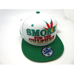 2106-01 SMOKE FOR THE CULTURE SNAP BACK WHT/KEL