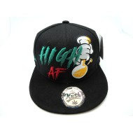 2106-03 HIGH AT LEAF SNAP BACK BLK/BLK