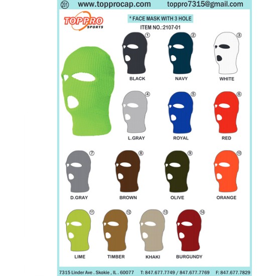 2107-01 WINTER PREMIER 3HOLE MASK RED