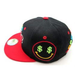 2109-14 SNAP BACK HIP HOP "GOOD VIBES ONLY" BLK/LIM