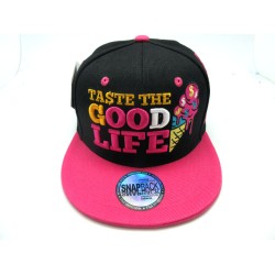 2109-18 SNAP BACK HIP HOP "GOOD LIFE" BLK/HOT