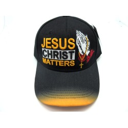 2109-20 RELIGIOUS HAT "J.C MATTER" BLK/GOL