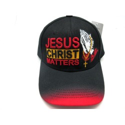 2109-20 RELIGIOUS HAT "J.C MATTER" BLK/RED