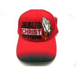2109-20 RELIGIOUS HAT "J.C MATTER" RED/BLK
