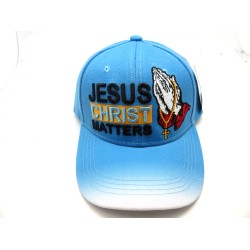 2109-20 RELIGIOUS HAT "J.C MATTER" SKY/WHT