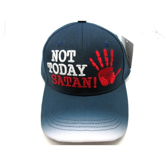 2109-21 RELIGIOUS HAT "NOT TO DAY SATAN" NAV/WHT