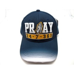 2109-22 RELIGIOUS HAT "PRAY/24/7365" NAV/WHT