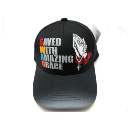 2109-23 RELIGIOUS HAT "SAVED WITH AMAZING G"2109-23 NAV/WHT