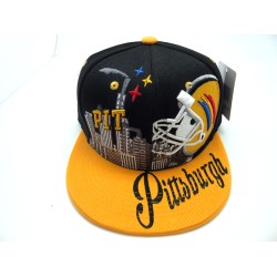 2202-01 CITY DOWN TOWN SNAP BACK PITTSBURGH BLK/GOL