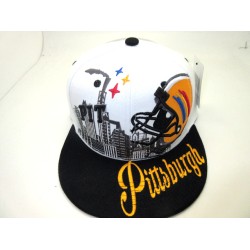 2202-01 CITY DOWN TOWN SNAP BACK PITTSBURGH WHT/BLK