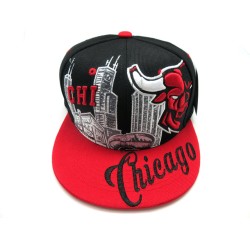 2202-01 CITY DOWN TOWN SNAP BACK CHICAGO BLK/RED