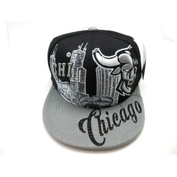 2202-01 CITY DOWN TOWN SNAP BACK CHICAGO BLK/GRY