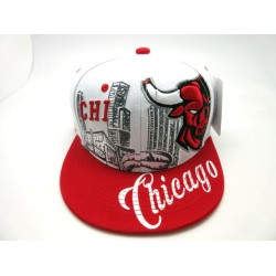 2202-01 CITY DOWN TOWN SNAP BACK CHICAGO WHT/RED