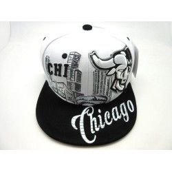 2202-01 CITY DOWN TOWN SNAP BACK CHICAGO WHT/BLK