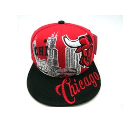 2202-01 CITY DOWN TOWN SNAP BACK CHICAGO RED/BLK