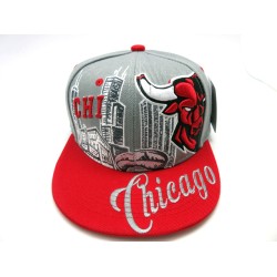 2202-01 CITY DOWN TOWN SNAP BACK CHICAGO GRY/RED