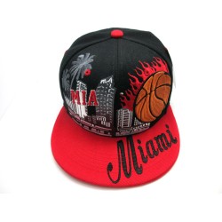 2202-01 CITY DOWN TOWN SNAP BACK MIAMI BLK/RED