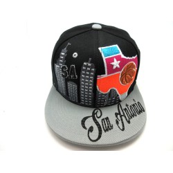 2202-01 CITY DOWN TOWN SNAP BACK SNA ANTONIO BLK/GRY