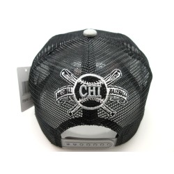 2206-23 CITY MESH SNAP BACK CHICAGO B/S BLK/GRY