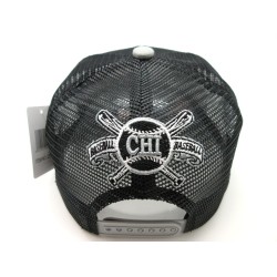 2206-23 CITY MESH SNAP BACK CHICAGO B/S WHT/BLK