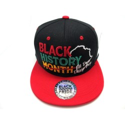 2206-10 "BK HIS MONTH" BLACK HISTORY SNAP BACK BLK/RED