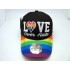 2206-28 LGBTQ "LOVE OVER" W/VELCRO BLACK/RAINBOW