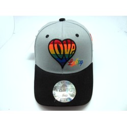 2206-29 LGBTQ "LOVE HEART" W/VELCRO GRY/BLACK