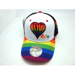 2206-29 LGBTQ "LOVE HEART" W/VELCRO BLACK/WHT/RAINBOW