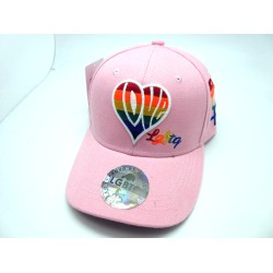 2206-29 LGBTQ "LOVE HEART" W/VELCRO PINK