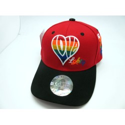2206-29 LGBTQ "LOVE HEART" W/VELCRO RED/BLACK