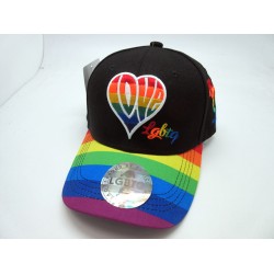 2206-29 LGBTQ "LOVE HEART" W/VELCRO BLACK/RAINBOW
