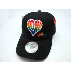 2206-29 LGBTQ "LOVE HEART" W/VELCRO BLACK