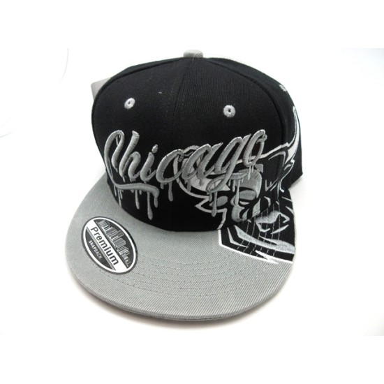 2303-19 CITY NAME SNAP BACK"DRIP"CHICAGO BLK/GRY