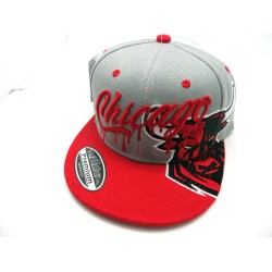 2303-19 CITY NAME SNAP BACK"DRIP"CHICAGO GRY/RED