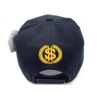 2303-09 HIP HOP SNAP BACK"HUSTLE HARDER"BLK/BLK