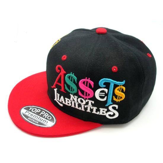 2303-05 HIP HOP SNAP BACK "ASSETS"BLK/RED